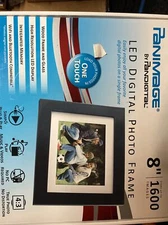 Pandigital Panimage 8" LED Digital Photo Frame 1600 Images Wood Frame