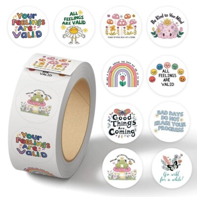 Runde Affirmationsaufkleber für DIY-Projekte - Pastell Positive Vibes Aufkleber
