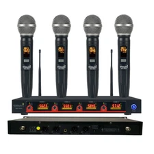 Wireless UHF Microphone DJ Handheld Karaoke Microphone System Studio Auddio Mics