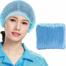 Blue Bouffant Cap Disposable Stretchable for Surgical, Restaurants Home 100 pic