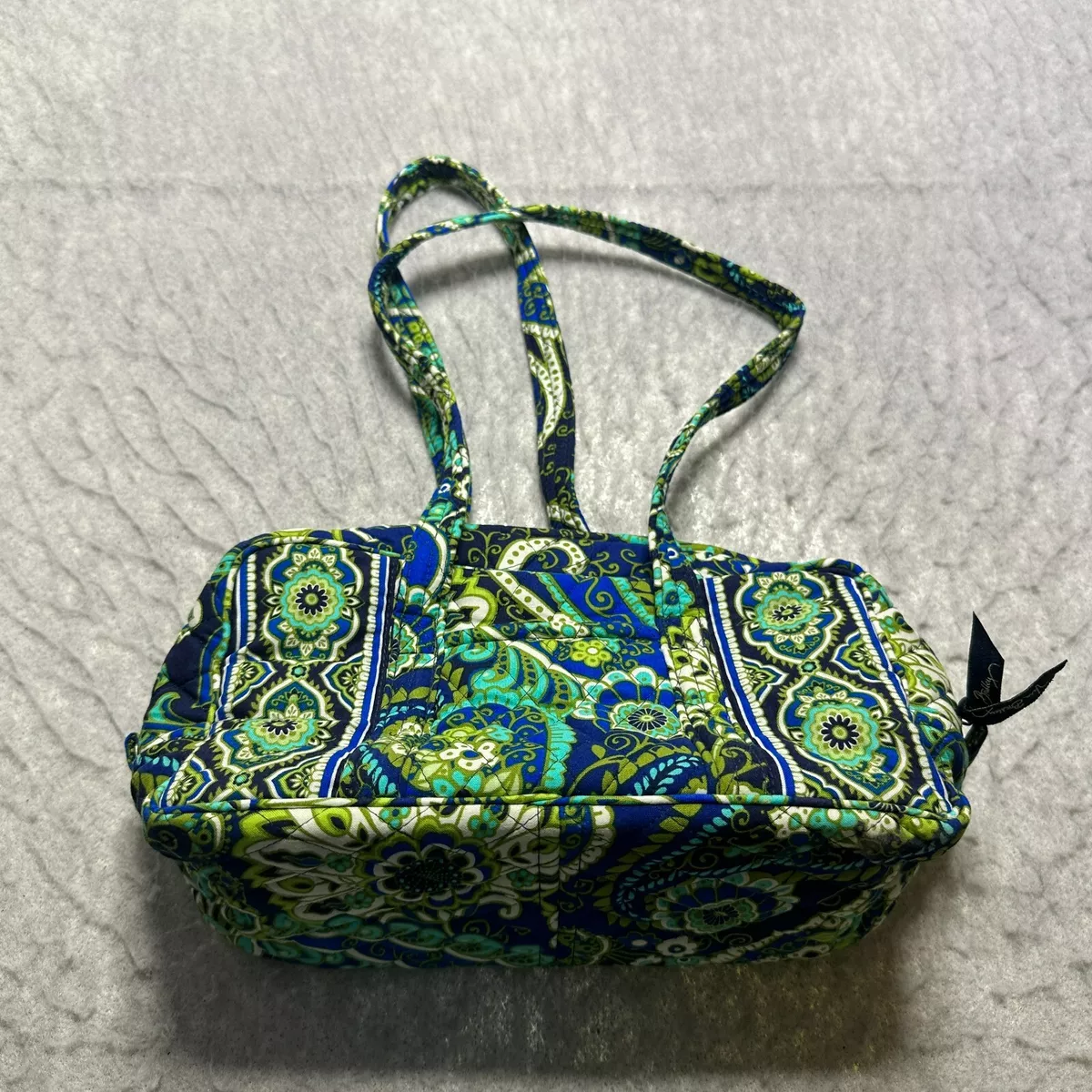 Vera Bradley Bag Womens Medium Green Blue Paisley Shoulder Quilted