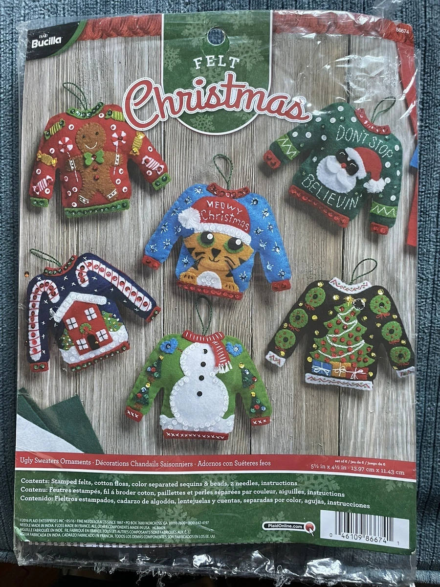 Bucilla ugly top sweater ornaments