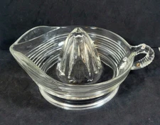Vintage 1950's Clear Pressed Glass Citrus Juicer with Handle (B)