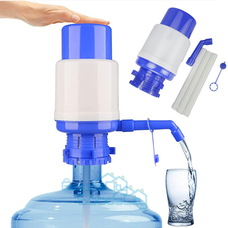 5 Gallon Bottled Drinking Water Pump Hand Press Removable Manual Dispenser +Hose