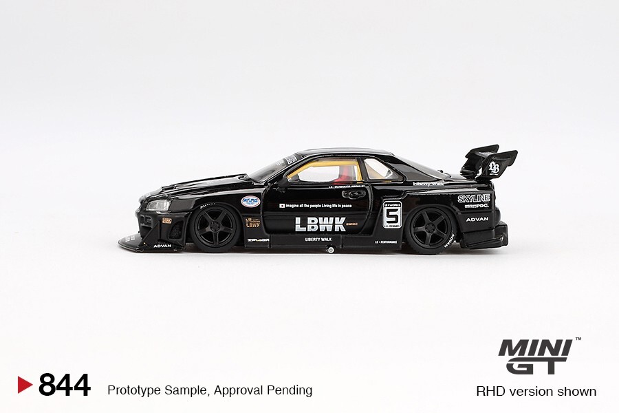 MINI GT 844 Nissan LB-ER34 Super Silhouette SKYLINE Black 1