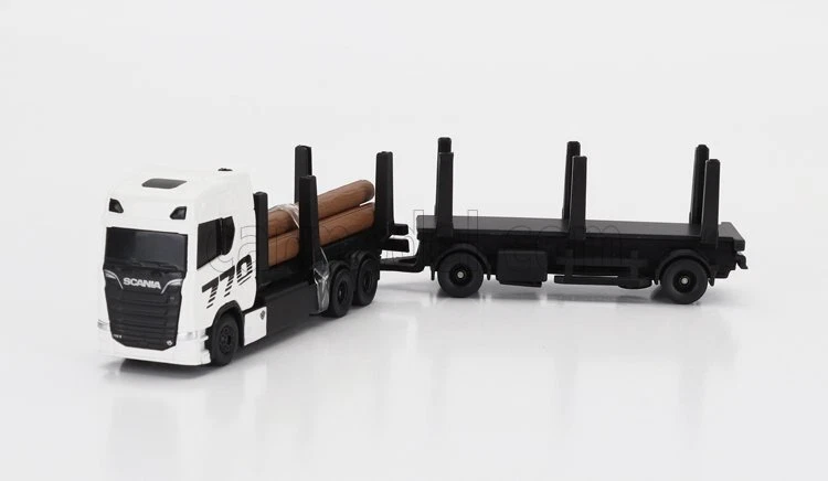 MODELLINO CAMION STATICO MAISTO SCANIA S770 TRASPORTO TRONCHI 2021 BIANCO 1/64 - Immagine 3 di 4