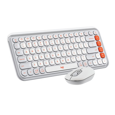 Logitech POP ICON Combo, Bluetooth Keyboard and Mouse Combo, Off-White