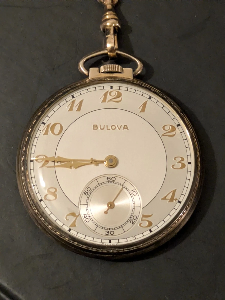Bulova Open Face Pocket Watch Pocket Watches with Vintage 