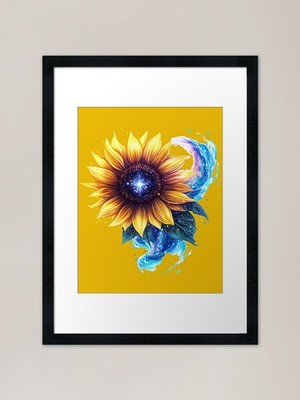 Gerahmter Kunstdruck Sonnenblume gerahmtes Wandbild Poster Leinwanddruck Bild