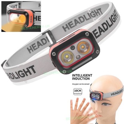 LED Headlamp USB Rechargeable Headlight Torch Work Light Bar Neck Camping Light