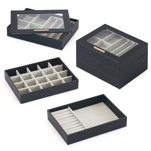 Jewelry Organizer Jewelry Drawer Organizer Stackable Jewelry Trays for Drawer-image