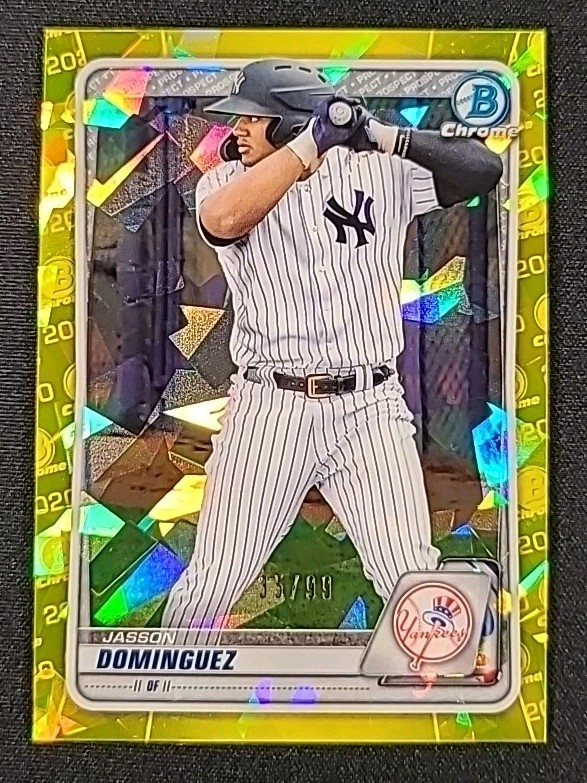 JASSON DOMINGUEZ 2020 Bowman Draft SAPPHIRE #/99 YELLOW REFRACTOR Yankees BD-151