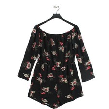 Brave Soul Women's Playsuit M Black Floral Elastane with Polyester Playsuit