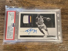 2016-17 Panini Noir Shaquille O'Neal #39 Patch Auto /40 PSA 7 low pop hof 