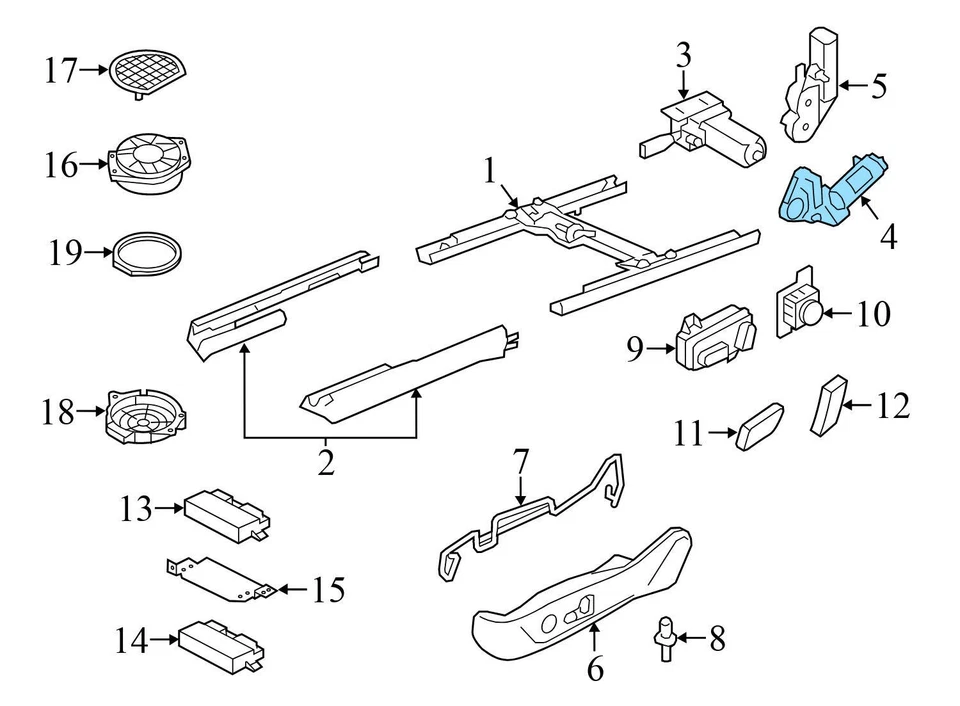 AUDI Q3 2015-2018 - Motor asiento delantero izquierdo inclinable/altura 5N0959111 Foto 3 de 4