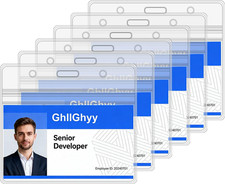 10 Pack Extra Thick Name Badge Holders, Durable  Sealable Waterproof Horizontal
