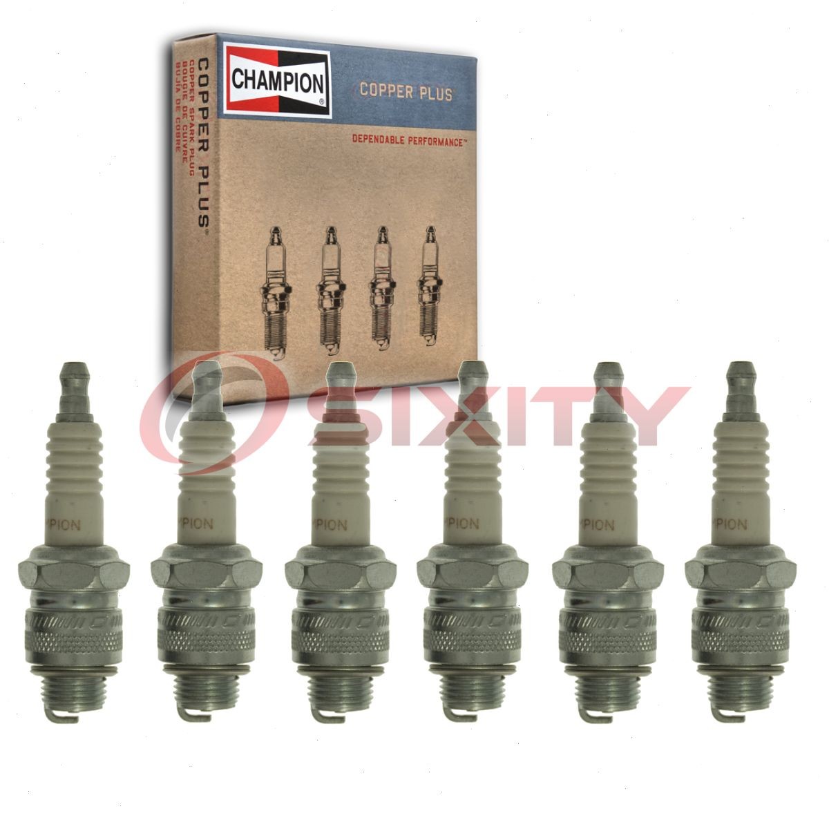6 pc Champion Copper Plus Spark Plugs for 1957-1958 International A130 3.6L vl