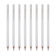8PCS Colored Pencils Set, Wooden Oil Based Colored Drawing Pencil, Silver
