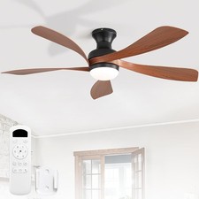 52'' Flush Mount Ceiling Fans with Lights and Remote Bedroom Outdoor Ceiling Fan