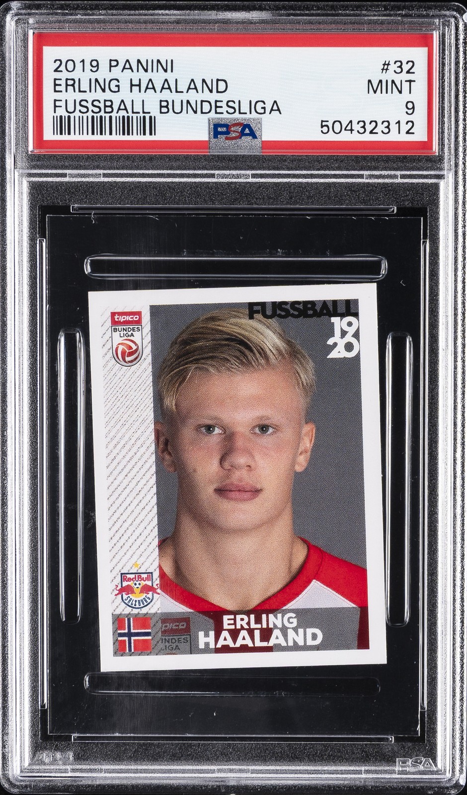 2019 PANINI FUSSBALL BUNDESLIGA #32 ERLING HAALAND ROOKIE RC PSA 9