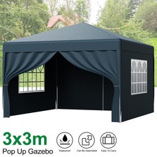 Gazebo Pop Up Garden Marquee PE Awning Beach Party Camping Tent Canopy 3x3m