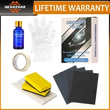 Car Headlight Lens Restoration Fluid Repair Kit Plastic Light Polish Cleaner Zum