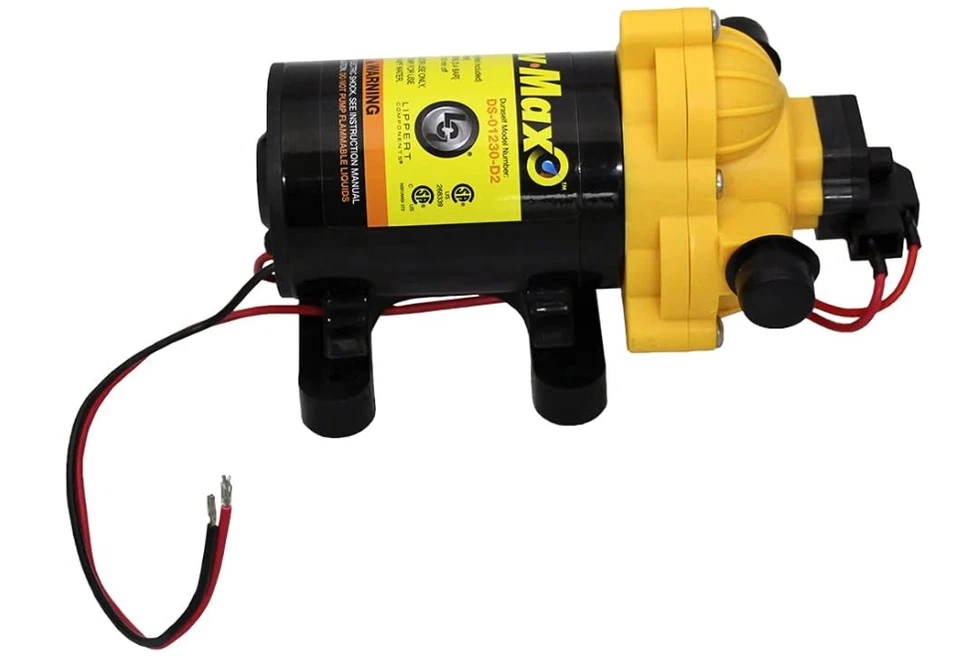 Flow Max 12V RV Pump, 3.0 GPM, 50 PSI, 9.5A, Self-Priming, Filter - 689052 - Image 2 of 4