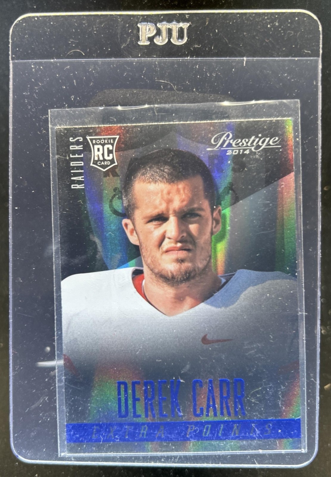 Derek Carr Panini Prestige #231 Extra Points Blue