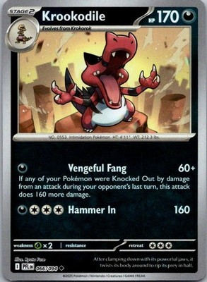 Krookodile ME02: Phantasmal Flames 066/094 NM Reverse Holo