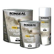 Ronseal 6 Year Anti Mould Paint  Walls Ceilings Kitchen Bathroom Basement Damp