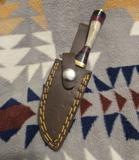 Small Damascus Fixed Blade With Sheath