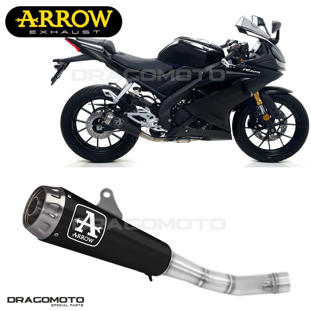 Échappement ARROW YZF R125 2019-2020 silencieux moto Nichrom noir