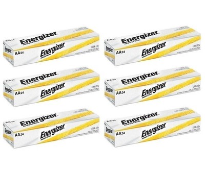 144 Energizer Industrial AA Alkaline Batteries (EN91, LR6)