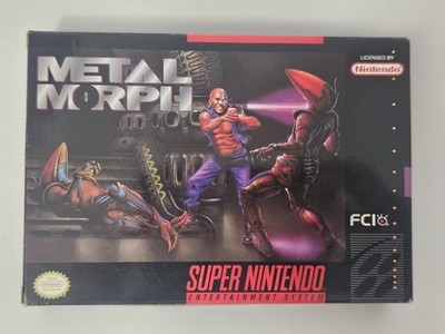 Metal Morph Super Nintendo SNES Box, Game Cartridge + Protector (No Manual) VG