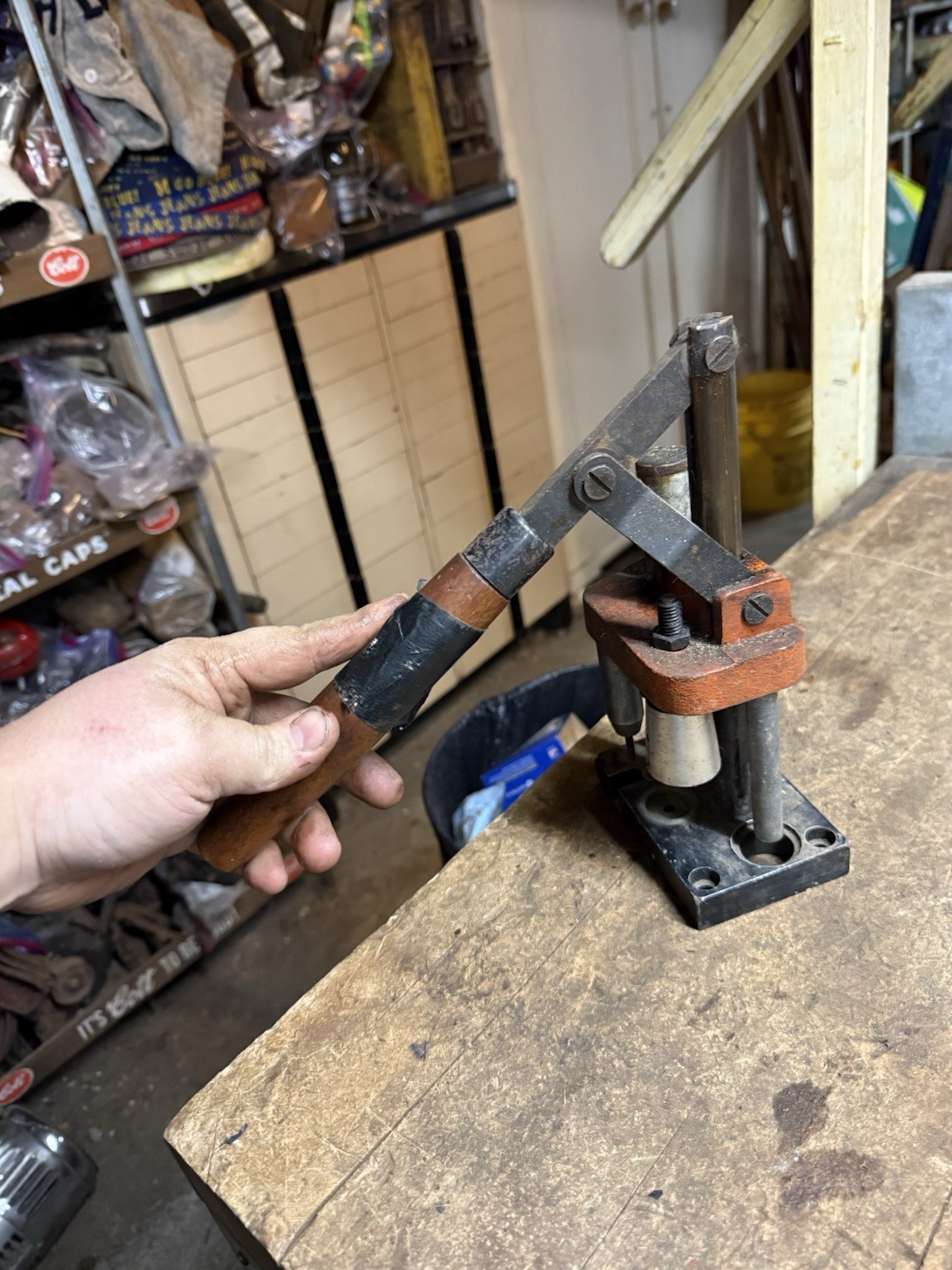 Vintage Old Lyman Shotgun Ammo Reloading Hand Operated Die Press Tool Parts USA