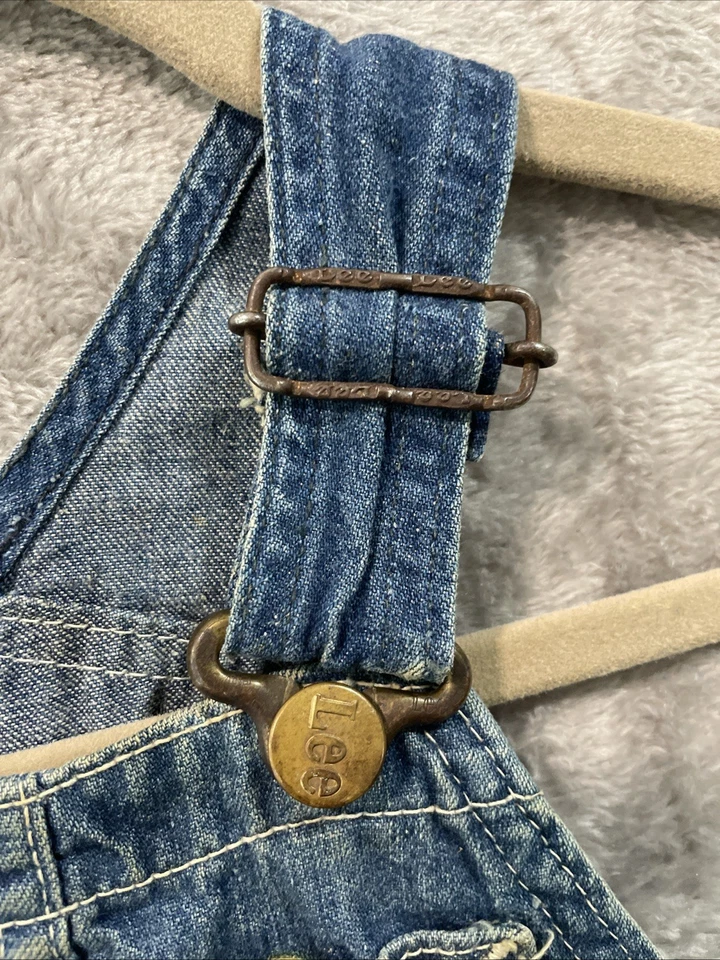 Mono Sanforizado Lee De Colección Botón Mosca Jóvenes Niños Hecho en Unión EE. UU. Babero Sin Etiqueta Foto 4 de 4