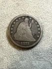 1875 Philadelphia Mint Silver Seated Liberty Quarter G Good Condition 7747