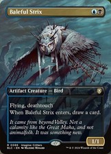 MTG Baleful Strix - Foil - Borderless, Light Play, English Commander: Bloomburro