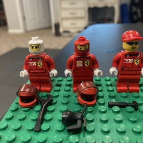 LEGO 8168 Ferrari Minifigure Lot of 5 Pit Crew and Drivers Tools Wrench Lot 1