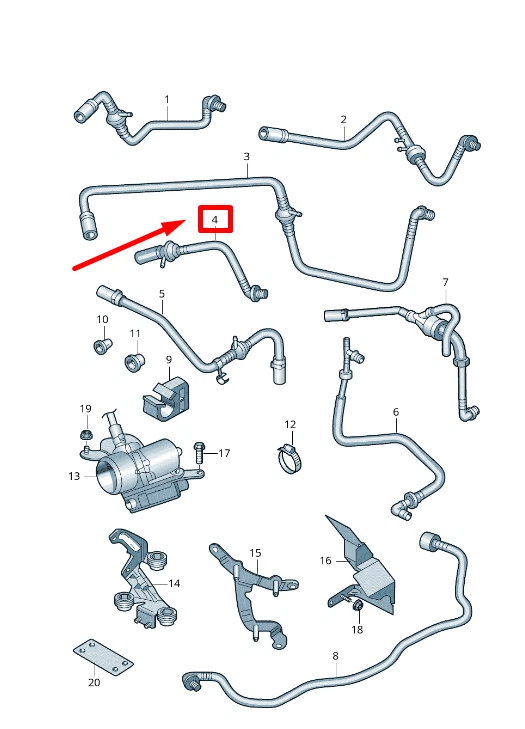 VW GOLF IV 1J1 Tuyau de surpression de frein à vide 1J0612041FR NOUVEAU ORIGINE - Photo 4/4