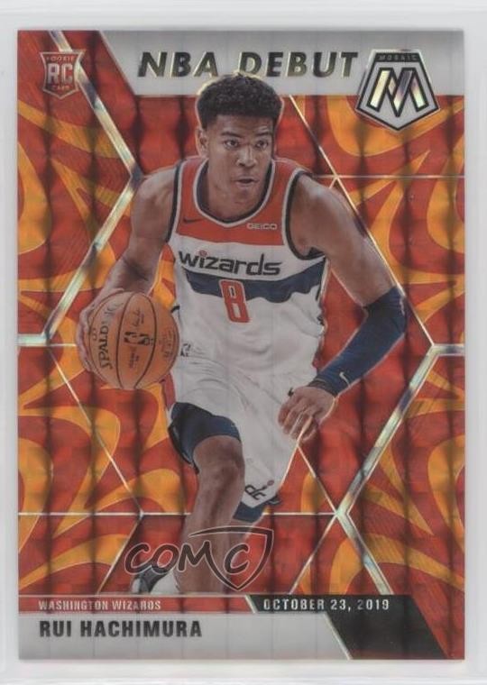 2019-20 Panini Mosaic NBA Debut Reactive Orange Prizm Rui Hachimura #275 04ag