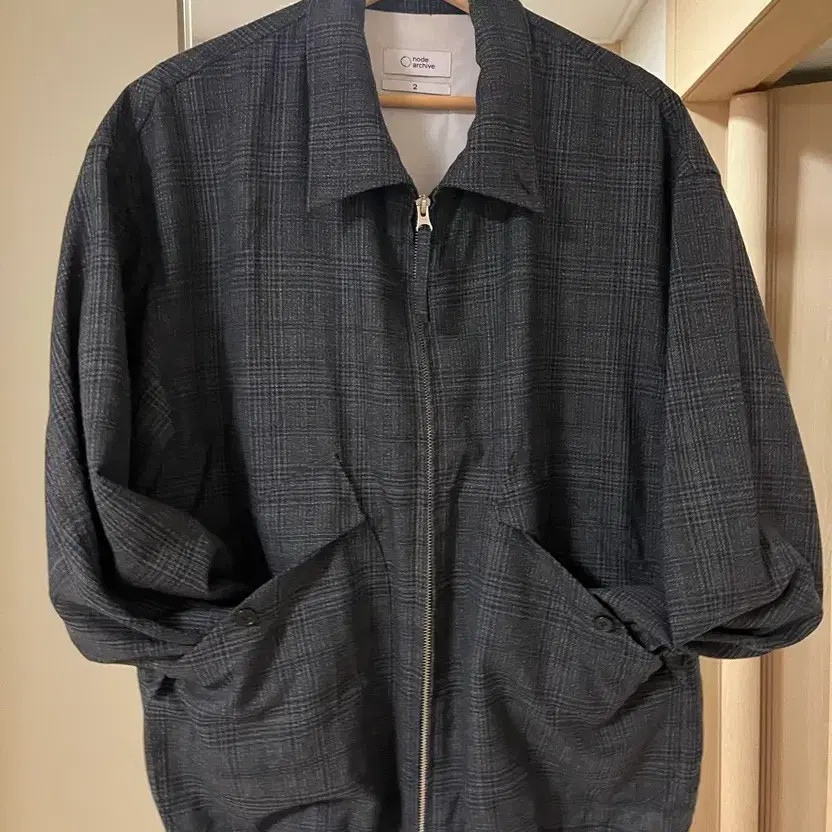 Node Archive Wool Jacket Elegant Checked Pattern … - image 2