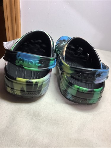 CROCS Classic Slip Ons W 5/M 3 Black Green Blue Yellow Pink Tie Dye ~EUC - Picture 12 of 17