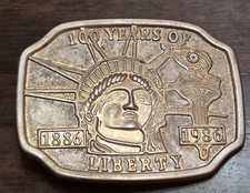 3  " Pre-owned 100 Years of Liberty Belt Buckle Statue of Liberty 1886-1986