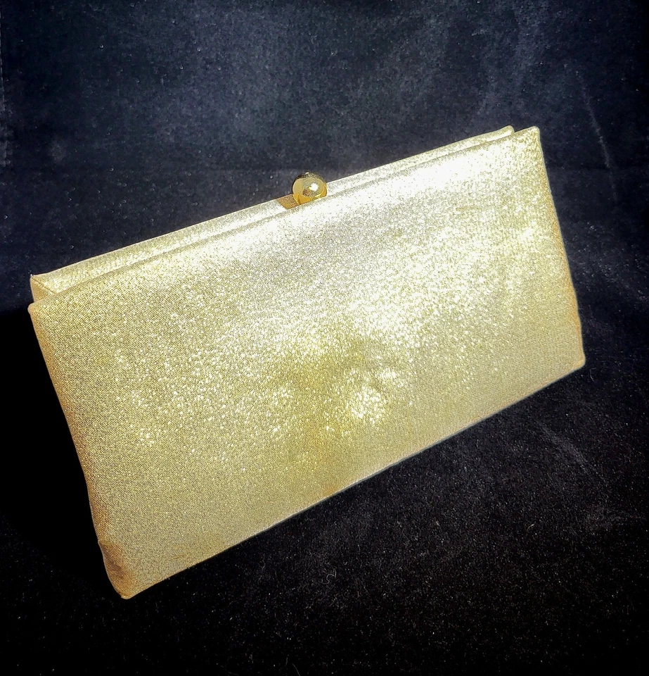 Bolso sin asas de noche vintage dorado cojo glamuroso con correa de cadena de serpiente Foto 4 de 4