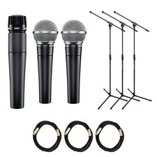 Shure SM58 Pair  SM57 Microphone Bundle with Stands  XLR Cables