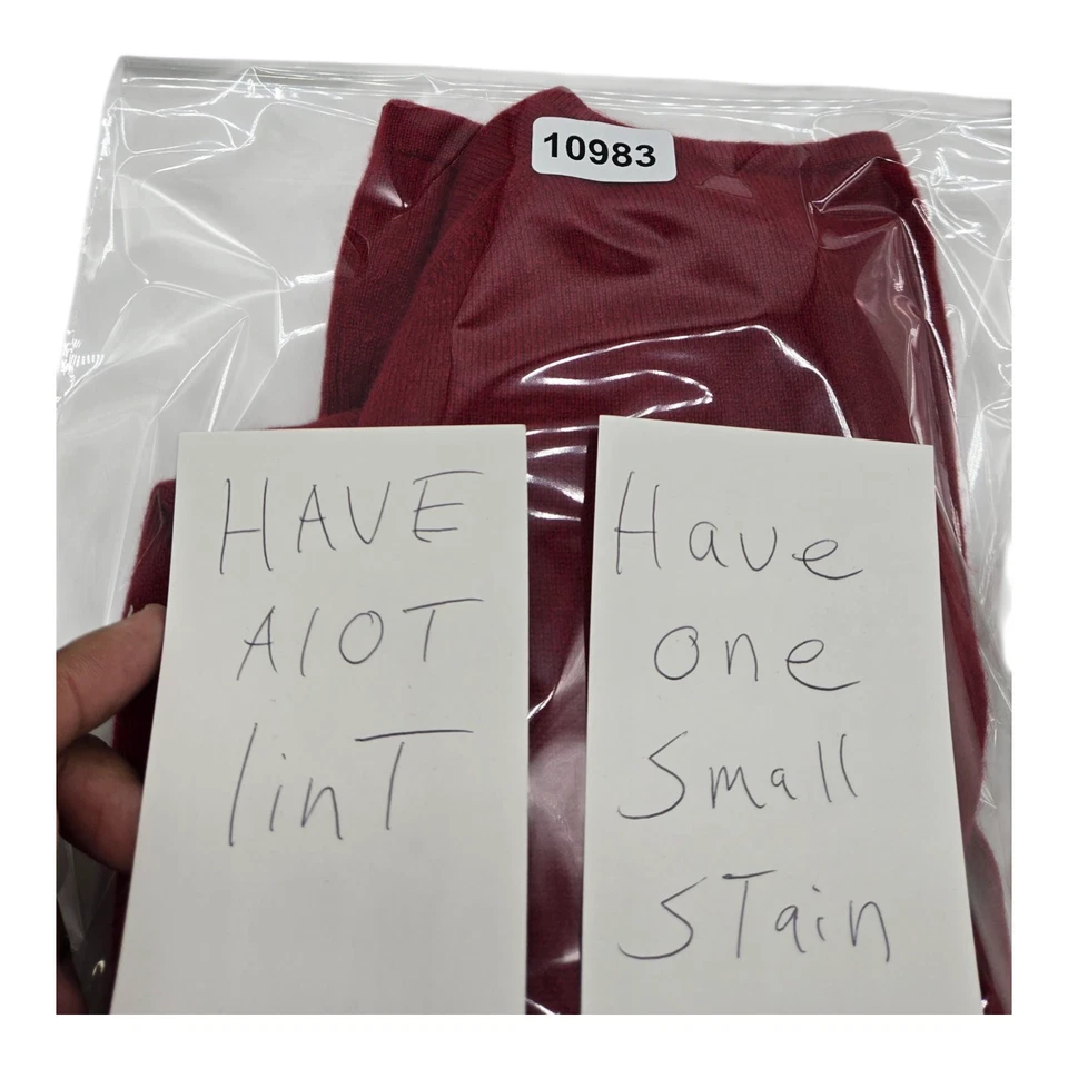 Suéter Ann Taylor Mujer Grande Rojo 100% Cachemira Cuello en V Pullover Ligero Foto 2 de 4