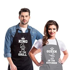 Aprons for Couple, His and Hers Aprons Set, Kitchen Cooking Grilling Apron