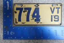 Vermont Vt License Plate Tag Motorcycle MC 1919 19 #774