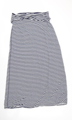 Max Studio Damen Maxi blau gestreift Elasthan Größe M schulterfrei